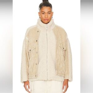 NWOT Blank NYC Fuzzy Wuzzy Corduroy Sherpa Teddy Jacket Oversized Fit